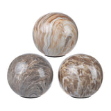 Set 3 Brown Marbleized Balls 10cm V637-20933
