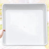 1Set White Resin Plastic Food Serving Tray Serving for Kitchen Dresser Tabletop V1370-AZ4-20983