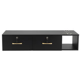Artiss Wall Mounted Salon Station Cabinet, Hair Styling Station with 2 Lockable Drawers & 3 FUR-AD-SAL-02-BK