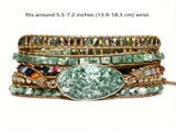 Vintage Handwoven Natural Stone Beaded Bracelet Bohemian Charm, Each Amethyst Unique V1232-TRSSL001