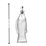 Glass Fish Oil Dispenser Bottle,500ml Clear Seasoning Container with Pour Spout,Decorative Kitchen V1369-AZ3-W-14758
