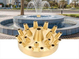 Brass Three-Layer Fountain Nozzle for Pond and Garden, 1-Inch Female Thread Sprinkler Head V1369-AZ3-W-11324