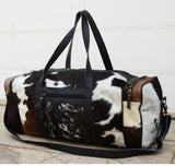 COWHIDE PATCH OVERNIGHT BAG V742-M18427
