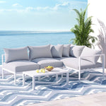 Gardeon 4 Seater Outdoor Sofa Set Aluminium Lounge Setting ALU-SOFA-AL-4PCS-WH