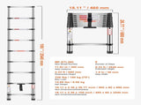 Telescoping Ladder, 2540mm Stainless Steel Lightweight Extension Ladder, Multi-Button Retraction V952-SSTTNLSLK85F88IXYV0
