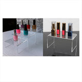 8 Pcs 2 Set Small Acrylic Risers, Thick Clear Acrylic Display Stand, Rectangular Desktop Showcase V1369-AZ3-W-11355