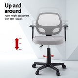 Artiss 2x Mesh Office Chair Computer Gaming Desk Chairs Work Study Mid Back Grey OCHAIR-H-FZ14-GYX2