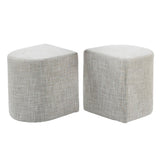 2X Ottoman Stool Linen Fabric Footstool Foot Rest Pouffe Pouf Seat - Cream Grey V274-FT-GQSST03-CR2