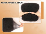 2Pcs Afro Kinky Curly Human Hair Bulk 12inch for Extensions, Braiding, Mini Twists, Crochet & V1192-AZ-W-18031