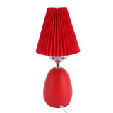 Red Pleated Table Lamp Beside Nightstand Lamp 3 Color Temperature Stepless Dimming Reading Desk Lamp V1294-YM0901-3119240151911