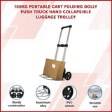 150KG Portable Cart Folding Dolly Push Truck Hand Collapsible Luggage Trolley V63-835541