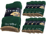 9 Pairs MERINO WOOL SOCKS Mens Heavy Duty Premium Thick Work Socks Cushion BULK - Green - 6-11 V563-9AUSOCKS-GRN-6-11