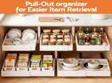 Artiss 2 Pack Pull Out Drawers for Cabinets Expandable Cabinet Organizer White USS-A-PULL-PL-WH