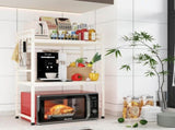 CARLA HOME 3-Tier Microwave Oven Rack with Adjustable Metal Kitchen Shelf Stand for Countertop V178-36338