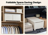 Artiss Foldable Storage Cabinet Stackable Box Wardrobe Clear Magnetic Door White SC-1W3B-6539-WH