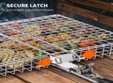 2PCS Folding Grill Baskets, Stainless Steel Grill Baskets with Detachable Wooden Handle, V1369-AZ3-W-08808