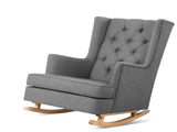 Artiss Rocking Chair Armchair Linen Fabric Grey Gaia UPHO-C-AVAN-KD-GY-AB