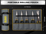 ELEAD 5Pcs 11" Long Reach Needle Nose Pliers Set w/ Magnetic Racks&Roll-Up Pouch V465-70170