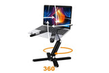 360 Degree Rotating Aluminum Laptop Stand Adjustable Desktop Holder for Notebook - Black V1263-JX-6315