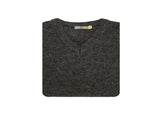 100% Shetland Ragg Wool V Neck Knit Jumper Pullover Mens Sweater Knitted - Charcoal - XXL V563-SW-VN-CH29-XXL