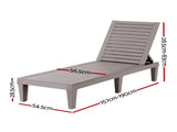 Gardeon Sun Lounge Adjustable Recliner Patio Outdoor Furniture Lightweight Brown FF-LOUNGE-PP-BR
