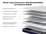 RoomSense King Mattress , 30cm Medium Firm Hybrid Mattress with Latex Lumbar Support for Back Pain XFKF-MA-1667-30-K