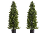 Artificial Topiary Cedar Trees, 2 Set 1524mm Faux Pine Shrubs Plants, Fake Silk Tree Look Real, Easy V952-XSRGXJS60YCXSMBHS001V0