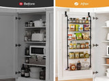 Artiss 2x Over Door Storage Pantry Organiser 6-Tier Metal Hanger Hook Black OVDS-A-MET01-BKX2