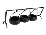 Witch Cauldron Set 3 Candy Serving Bowls Plastic Witch Cauldron On Rack Party Decoration V1294-YM0901-3118240197211