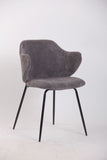 Set of 4 Dining Chairs with Corduroy Cord Fabric in Dark Grey Lincoln V563-68406_2X