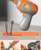 DIY assembly toy, wooden building set, electric drill toy for kids, educational construction toy, V1102-819-37423-MLT-123PCS