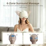 Electric Head Massager for Headaches, Eye Massager with Heat, 6-Zone Kneading for Temples & V1107-110-07426