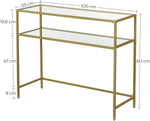 Console Table Metal Frame with 2 Shelves Adjustable Feet V178-11888