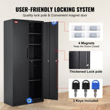 Metal Storage Cabinet with 2 Magnetic Doors and 4 Adjustable Shelves, 90 kg Capacity per Shelf, V952-DXCWJCQHY5180QYF4V0