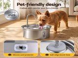 i.Pet 3.2L Cat Water Fountain Pet Feeder Dog Drinking Dispenser 304 Stainless Steel PET-FEEDER-3L-SS