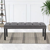 Cate Button-Tufted Upholstered Bench by Sarantino - Dark Grey BCH-438-DGY