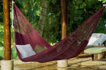 Outdoor undercover cotton Mayan Legacy hammock King size Maroon V97-TKMAROON