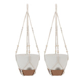 2 Pack 10 Inch Self Watering Hanging Planter Plastic Wood Hanging Flower Pot Basket with Drainage V1294-YM0901-3111250073311