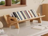 Wooden Desktop Bookshelf Solid Wood Book Stand & Storage Rack Forward Tilt Anti-Fall Design V1366-AZ2-W-11776