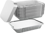 240x Aluminium Disposable Foil Food Container Trays Pans w/ Lids Covers Bulk 24cm*18cm*6cm V563-AF2418-20L-12PK
