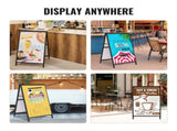 A Frame Sidewalk Sign, 61x91cm Heavy Duty Slide-in Signboard Holder, Double-Sided Folding Sandwich V952-XHBZA2436INCHM1FCV0
