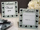 10 Pack Wedding Coasters Glass Square Photo Frame Bomboniere Favour 9x9cm - 2 Frames per Pack V382-HEARTSQCOASTRX10