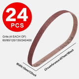 Sanding Belt 72 Pack 12 X 18 Inch Aluminum Oxide Air File Sander Belt Assortment,Belt Sander Tool V1192-AZ-W-28705