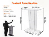 Acrylic Podium, 47" Tall, Clear Acrylic Podium Stand with Wide Reading Surface & Storage Shelf, V952-CTSJTYKLBST47YW3EV0