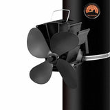 Heat Powered Wood Stove Fan 4 Blade Quiet Fireplace Fan for Pellet Stove V1188-MS-527-031