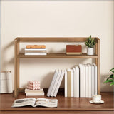 Adjustable Desktop Shelf Double Layer - Household Storage Desk Bookshelf - Counterto Display Shelf V1369-AZ3-W-11118