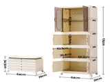 Artiss Foldable Storage Cabinet Stackable Box Wardrobe Clear Magnetic Door White SC-1W3B-6539-WH