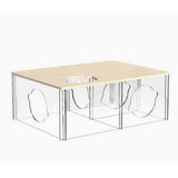 Acrylic 3 Chamber Hamster Hideaway with Transparent Design for Small Animal Exploration V1366-AZ2-W-17618