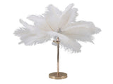Feather Table Lamp Touch Switch USB Ostrich Feather Lamp 3 Color Dimming Desk Lamp with Gold Metal V1294-YM0718-3119220110911