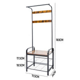 4-In-1 Coat Rack Large Capacity Freestanding Hall Tree 183 High Entryway Bench with 8 Detachable V985-COATRACK